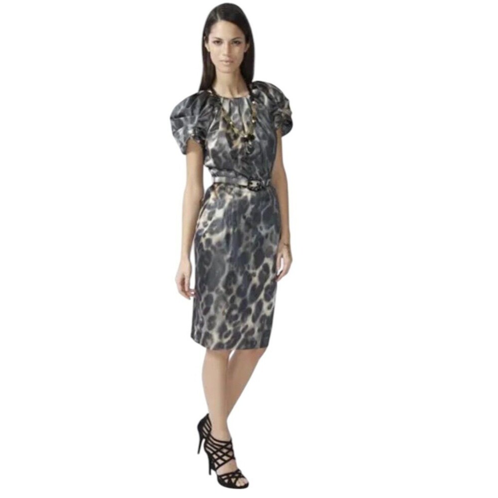 ST. JOHN Leopard Print Dress Animal Print Luxury Women’s Size 4
